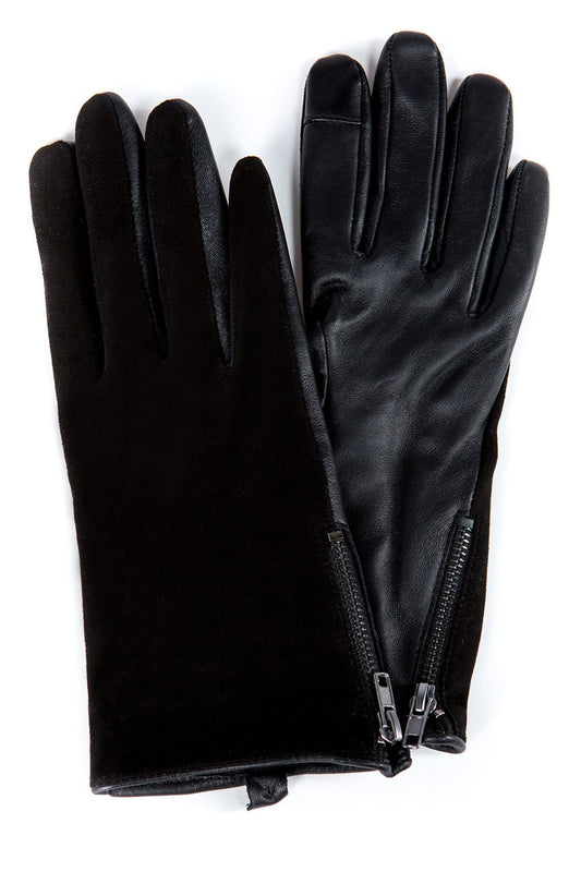 Suede Stripe Leather Glove