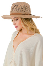 Panama Hat With Vegan Suede Trim
