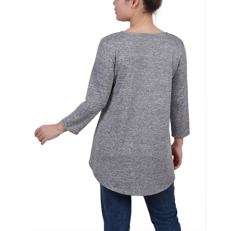 3/4 Sleeve 3-Ring Top 1