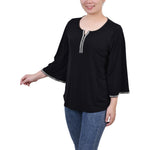3/4 Bell Sleeve Top With Stones 1
