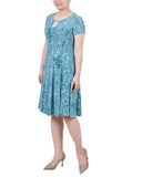 S/S Jacquard Knit Seamed Dress