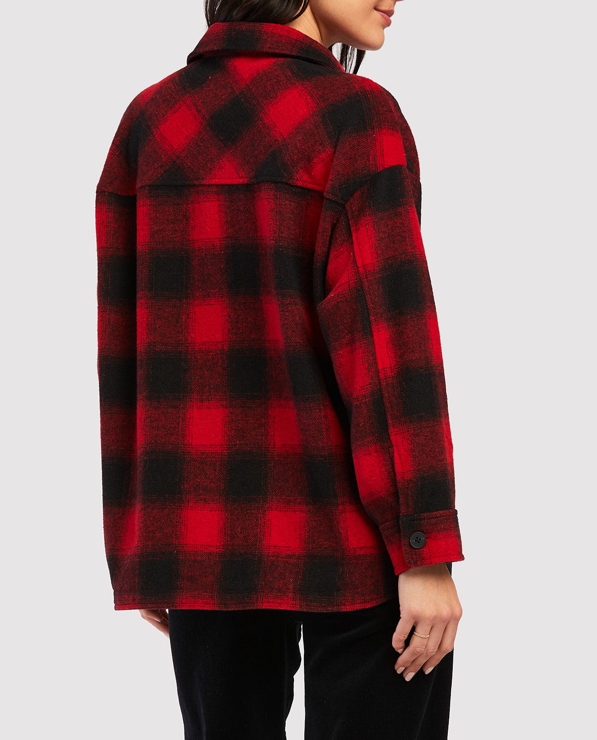  Monsay Drop Shoulder Button Down - Red - Bonton