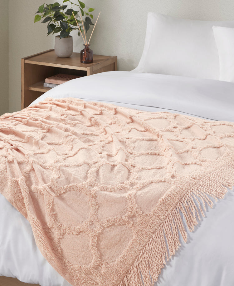 Hannah Chenille Lightweight Throw with Fringe Tassel