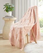 Hannah Chenille Lightweight Throw with Fringe Tassel