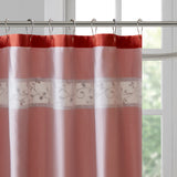 Monroe Faux Silk Embroidered Floral Shower Curtain