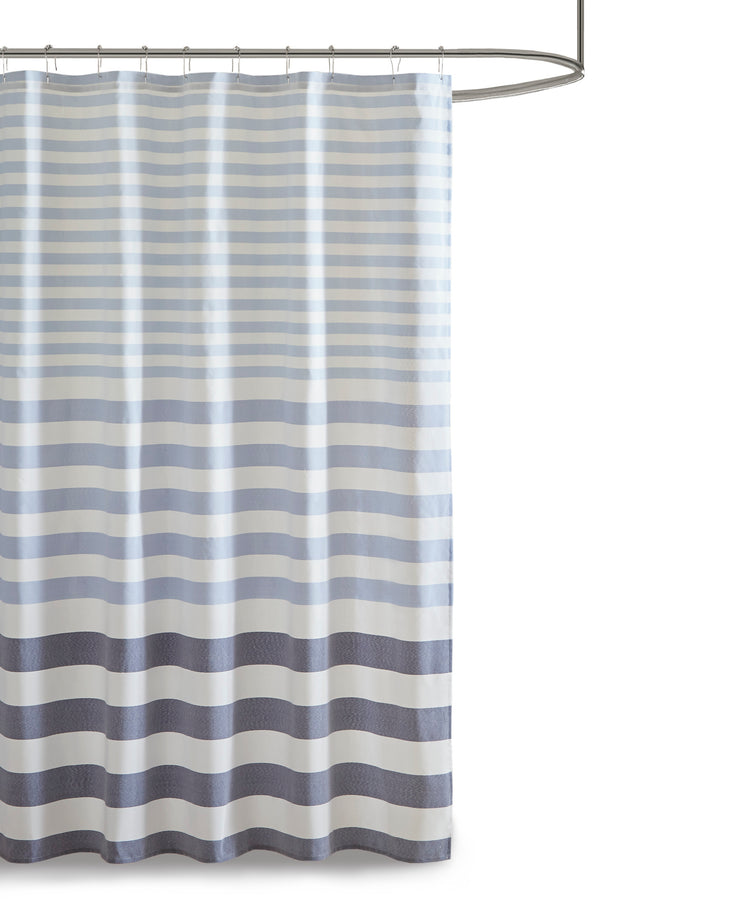 Colette Stripe Blended Yarn Dyed Woven Shower Curtain