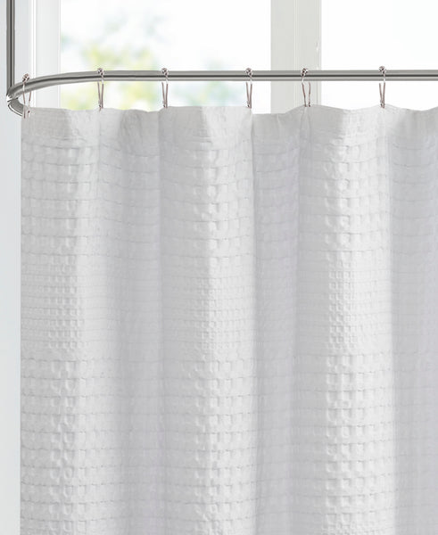 Lucina Cotton Textured Shower Curtain White