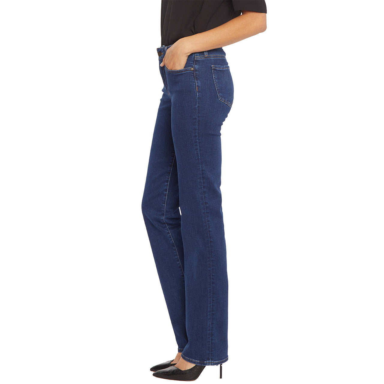  NYDJ Marilyn Straight Jean - Rinse Dark Wash - Bonton