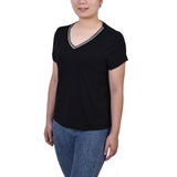 Short Sleeve Top With Stone Details 1