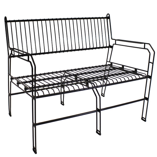Indoor/Modern Furniture Steel Wire Patio Bench - Black - 30.75" H