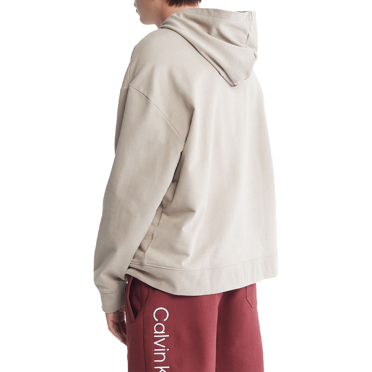  Calvin Klein Long Sleeves Standard Logo Terry - Brilliant White - Bonton