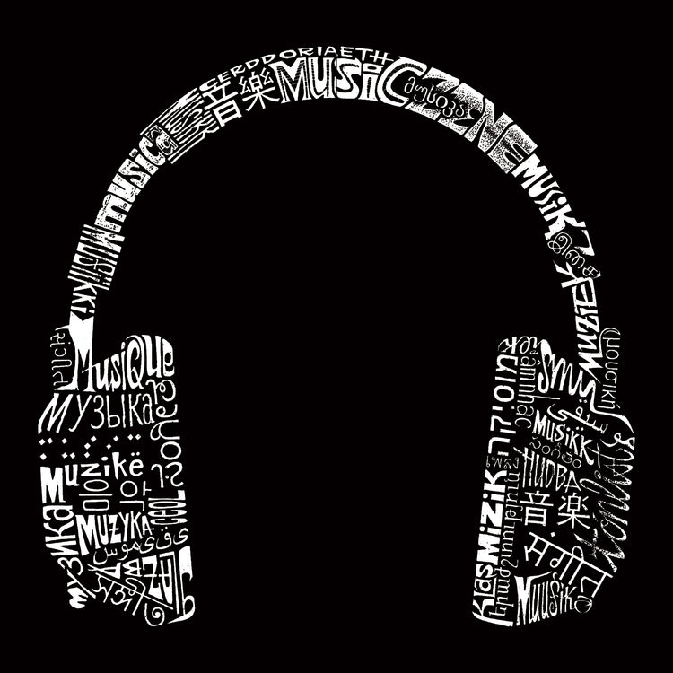 Premium Blend Word Art T-shirt - Headphones - Languages