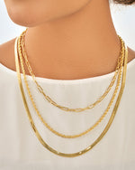 Ila Layered Necklace with Braided, Smooth and Link Chains