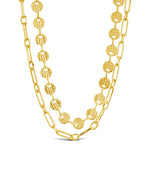 Renata Layered Necklace with Beaded and Paper Clip Chains