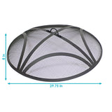 Heavy-Duty Steel Round Fire Pit Spark Screen with Ring Handle
