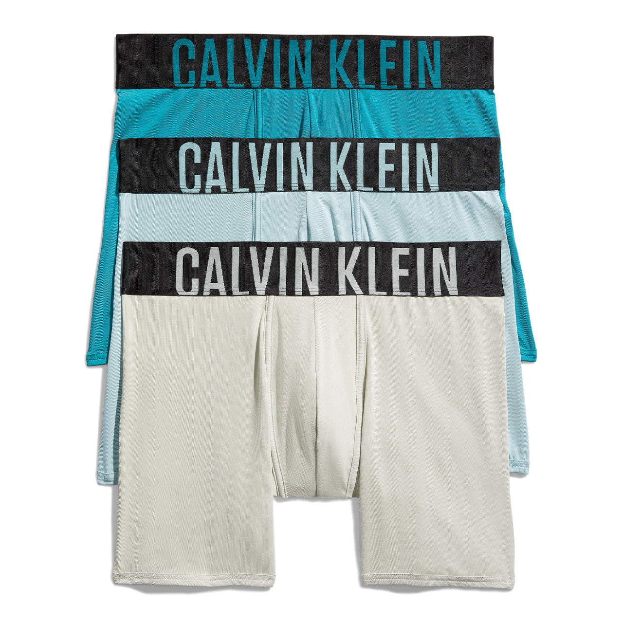  Calvin Klein Intense Power Micro Boxer Brief 3 Pack - Black Bodies w Ocean Mist/ Tourmaline/ Deep Lake Logo - Bonton
