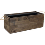 Rectangle Decorative Indoor/Flower and Succulent Planter Box with Handles - 20.75" W x 8.25" D x 7.75" H - Acacia Wood