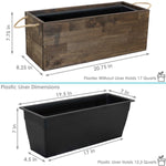 Rectangle Decorative Indoor/Flower and Succulent Planter Box with Handles - 20.75" W x 8.25" D x 7.75" H - Acacia Wood