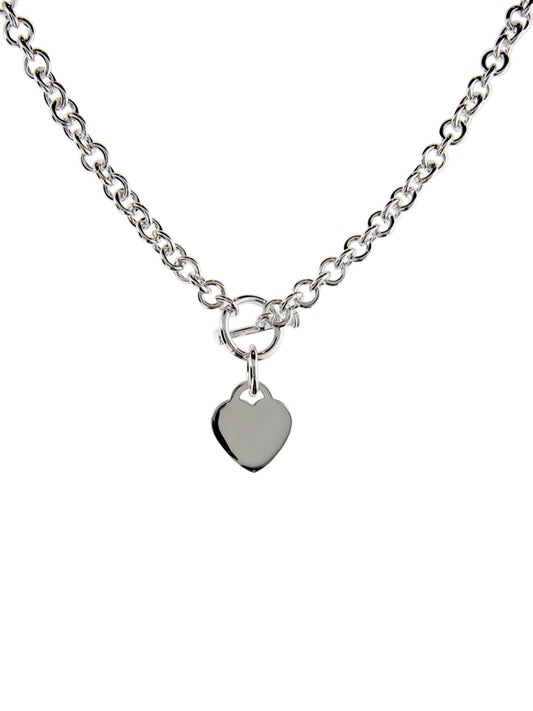 Engravable Sterling Silver Heart Necklace