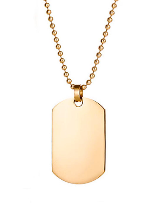 Gold Plated Medium Dog Tag Necklace
