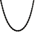 Men's Black Plate Rope Chain Necklace