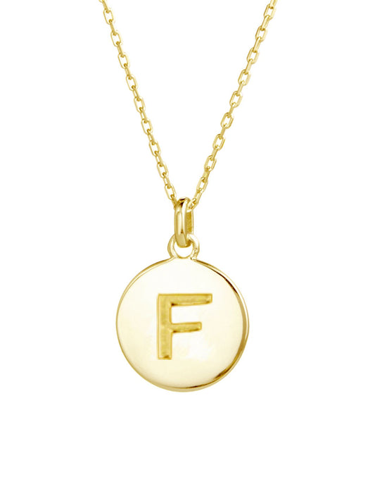 Gold Plated Circle Charm Necklace | F