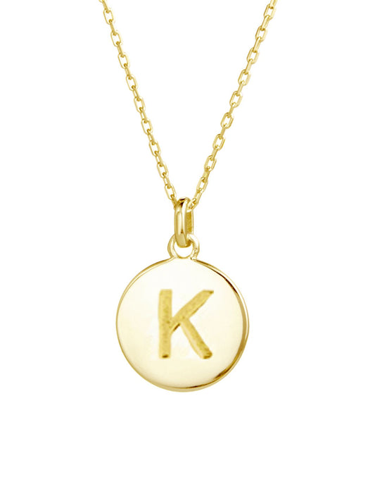 Gold Plated Circle Charm Necklace | K