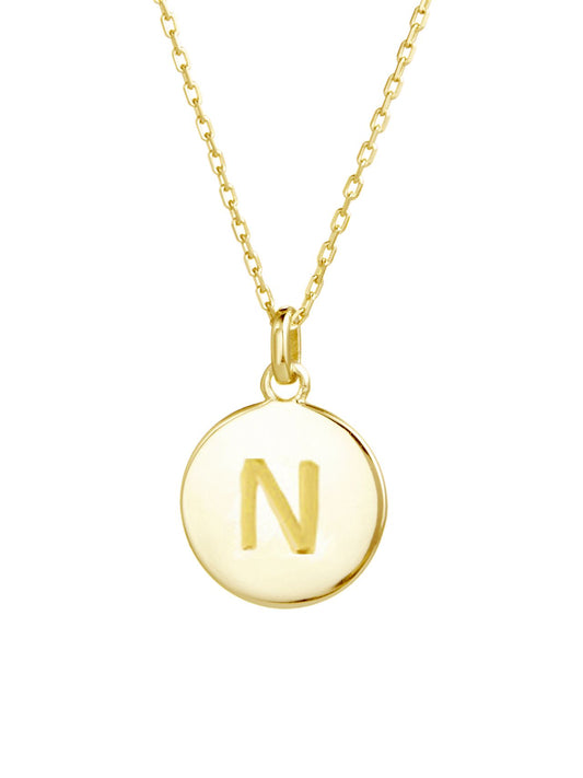 Gold Plated Circle Charm Necklace | N