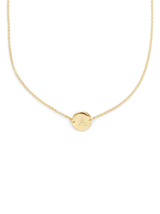 Gold Initial Engravable
 Necklace