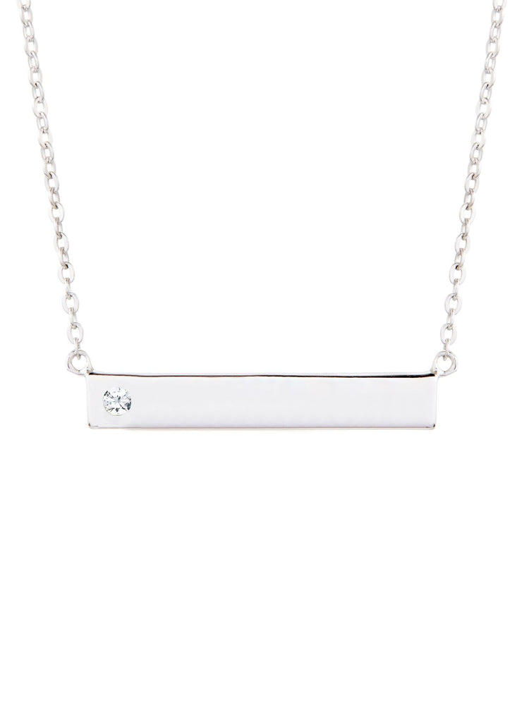 Because of Jesus I Am Enough Birthstone Bar Necklace