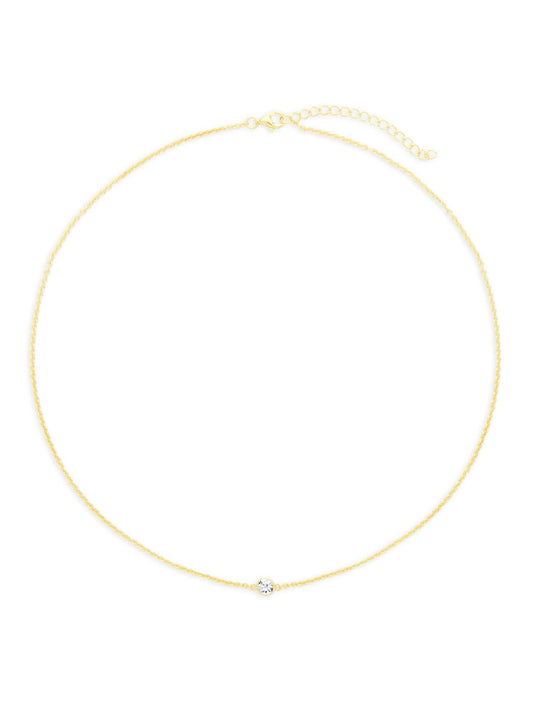 Gold Floating Birthstone Necklace