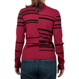 Long Sleeve Mock Neck Stripe Pullover