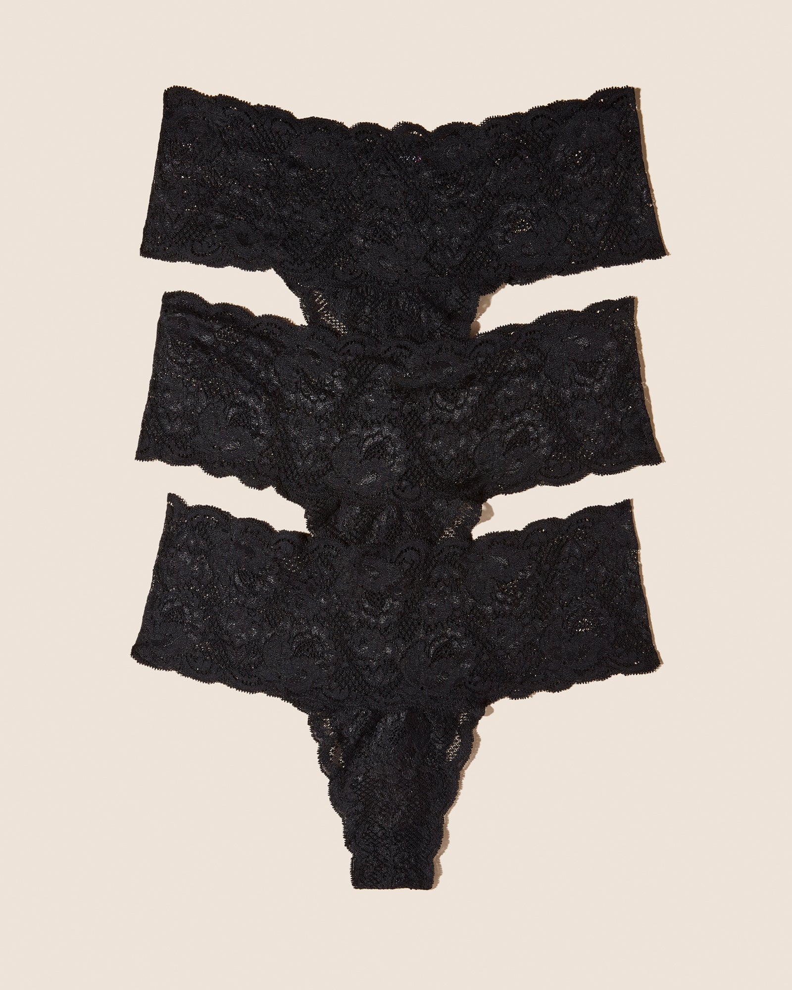  Cosabella Never Say Never Comfie Thongs 3 Pack - Black - Bonton