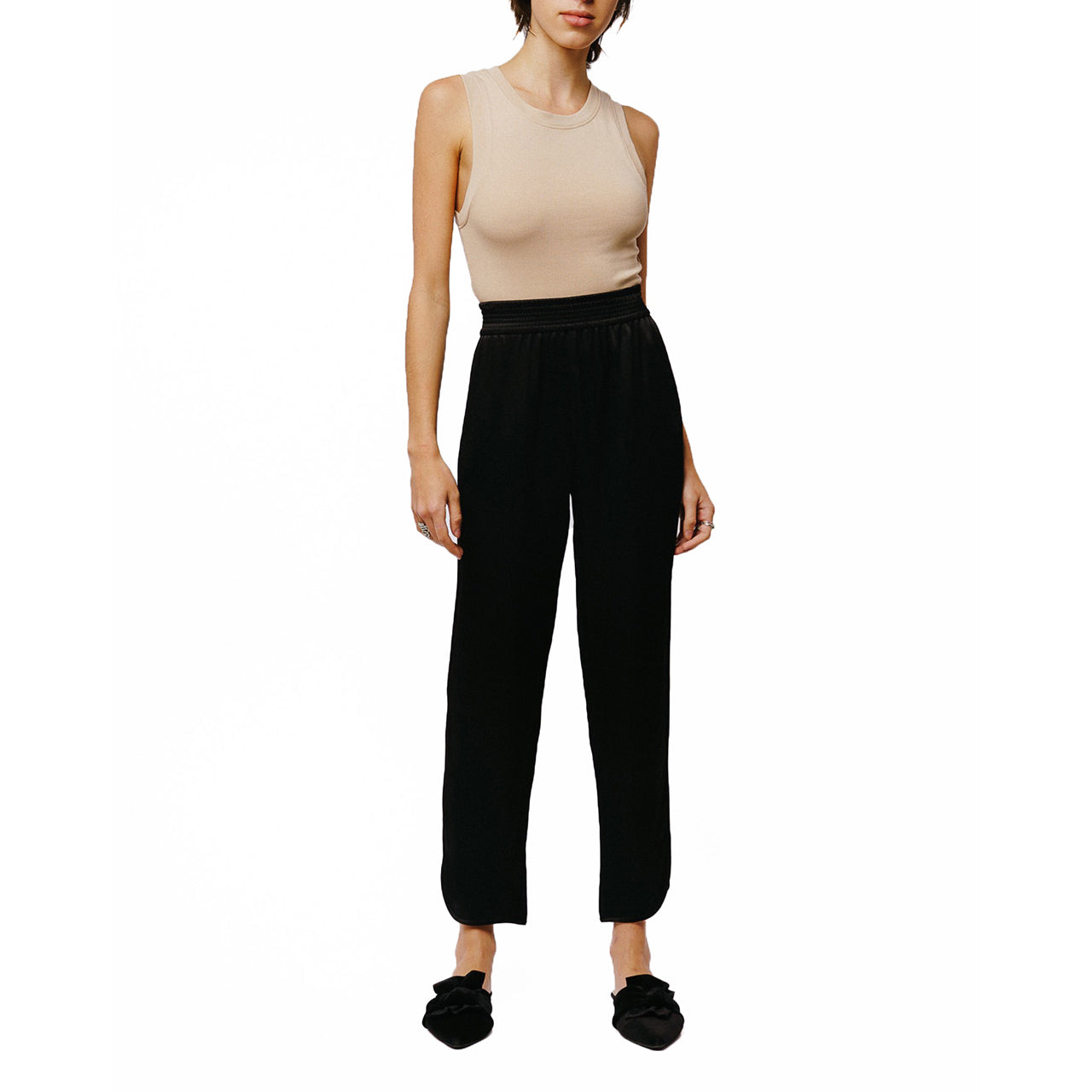 Ciebon Celesti Satin Tuxedo Jogger - Black - Bonton