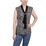 Petite Sleeveless Top With Scarf