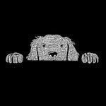 Raglan Baseball Word Art T-shirt - Peeking Dog