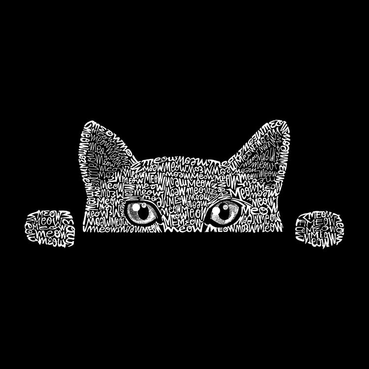 Premium Blend Word Art T-shirt - Peeking Cat