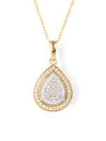1/6ct TDW Diamond Cluster Halo Necklace Pendant in 10k Gold