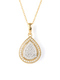 1/6ct TDW Diamond Cluster Halo Necklace Pendant in 10k Gold