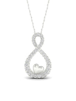 1/6ct TDW Diamond Infinity with Heart Pendant Necklace