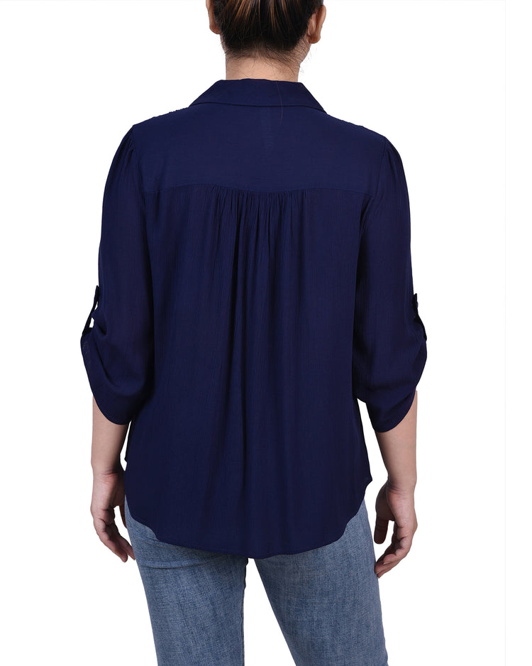 3/4 Sleeve Crepon Blouse 2