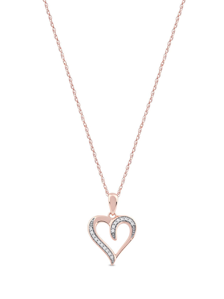 1/20ct TDW Diamond Heart Pendant Necklace