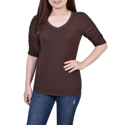 Rouched Sleeve Top 2