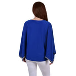 Petite Long Batwing Top With Glitz Detail