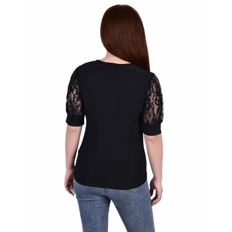 Petite Lace Sleeve Top