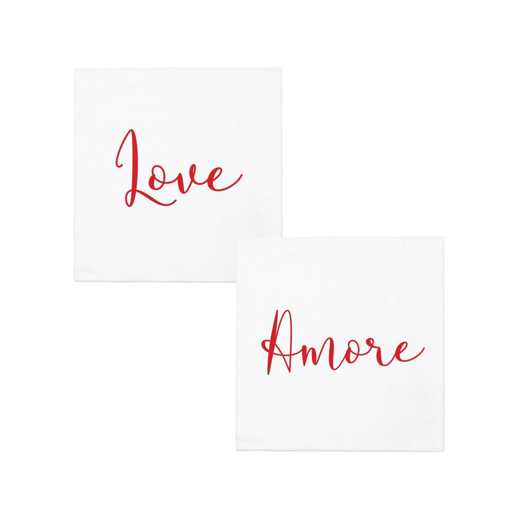 Papersoft Napkins Love/Amore Cocktail Napkins (Pack of 20) - Set of 6