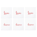 Papersoft Napkins Love/Amore Cocktail Napkins (Pack of 20) - Set of 6
