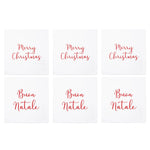 Papersoft Napkins Merry Christmas/Buon Natale Cocktail Napkins (Pack of 20) - Set of 6