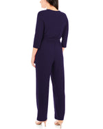 3/4 Sleeve Belted Jumpsuit 1
