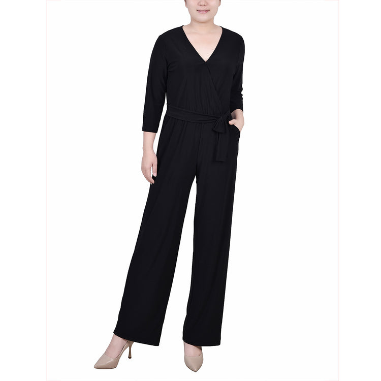 3/4 Sleeve Belted Jumpsuit 3